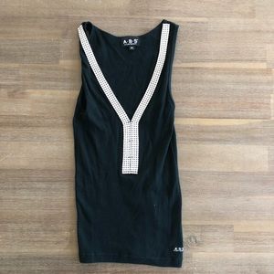Allen Schwartz Rhinetone v neck Tank